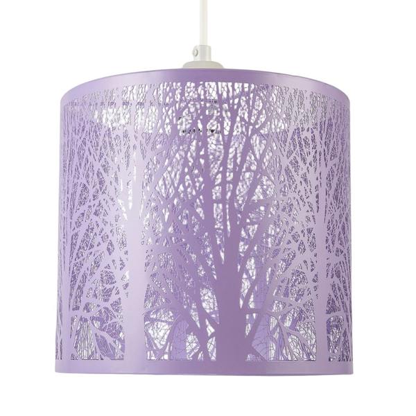 Unique and Beautiful Lavender Lilac Metal Forest Design Pendant Shade Image 5