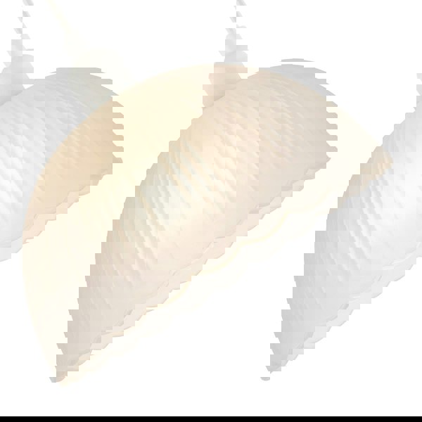 Classic Frosted White Pendant Shade with Fluted Edge and Etched Lines Image 4