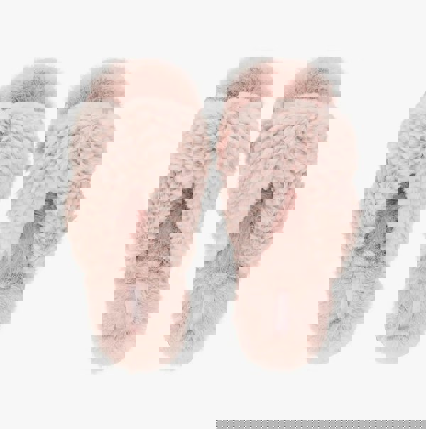 Bedroom Athletics NICKI Womens Faux Fur Slipper Sliders Dusky Pink