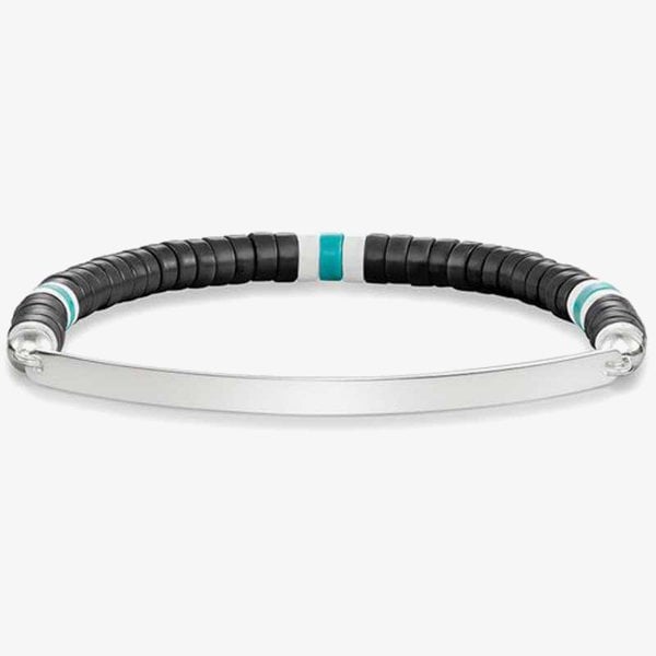 THOMAS SABO Silver Love Bridge Black Obsidian Bead Bracelet LBA0092-885-11
