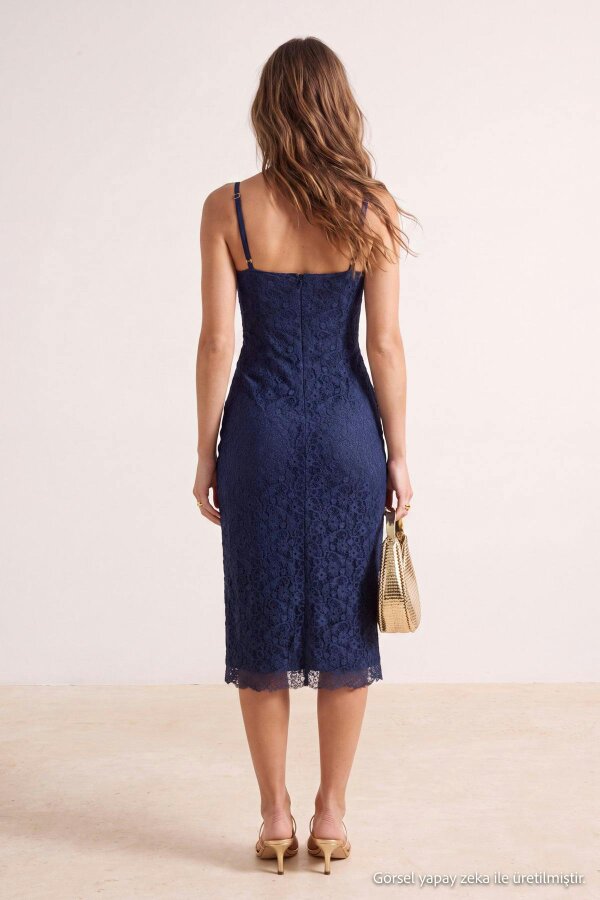 WOVCOR Adjustable Strap Bodycon Midi Dress