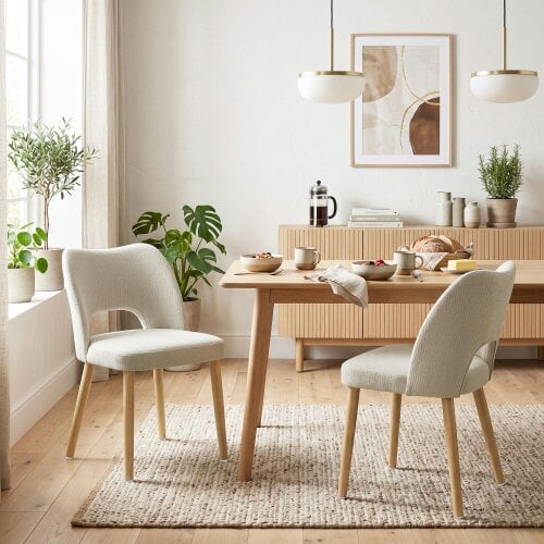 HOMCOM Dining Chairs Set of 2 Curved Open Back