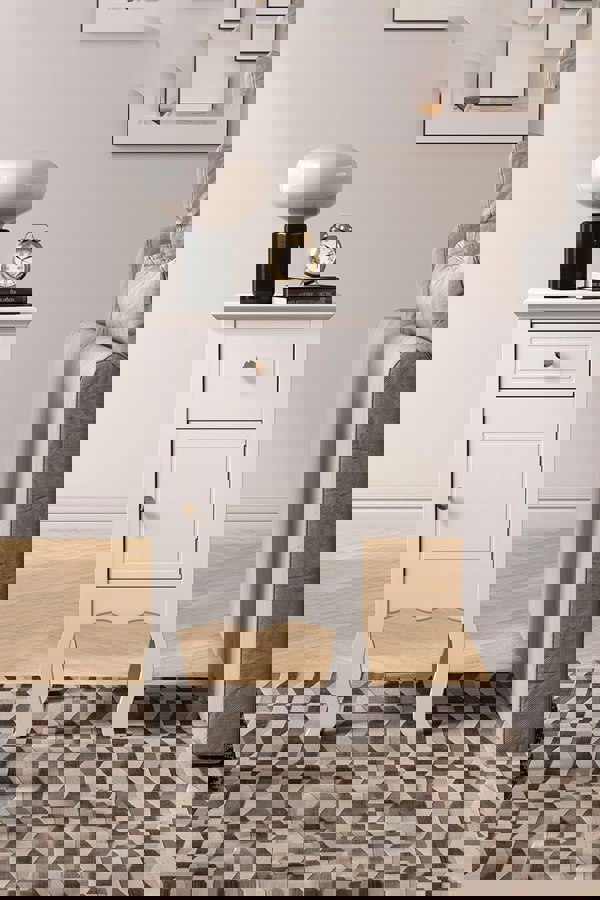 Living and Home Wooden Bedside Side Table Nightstand with Drawer