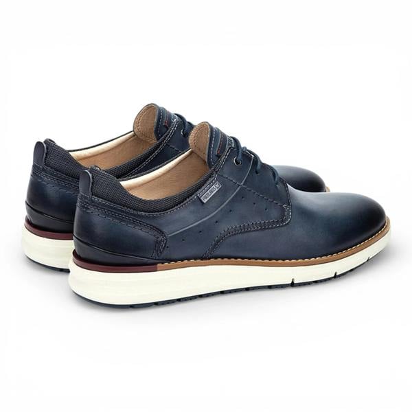Pikolinos Manacor - Men's Blue Leather Lace-Up Sneakers