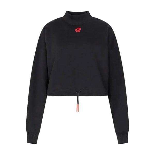 Red Run Womens/Ladies Inky Crop Sweatshirt - Black