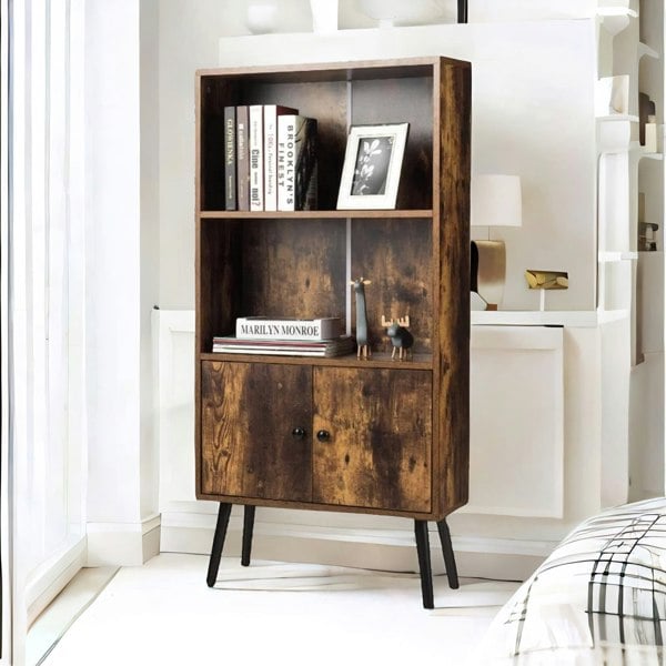 Rafaelo Mobilia 2 Tier Bookcase With Cupboard