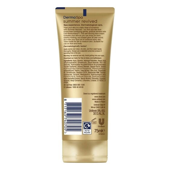 Dove Summer Revived Tanning Lotion 75ml 2 Pack, Light to Medium Sunkissed Glow