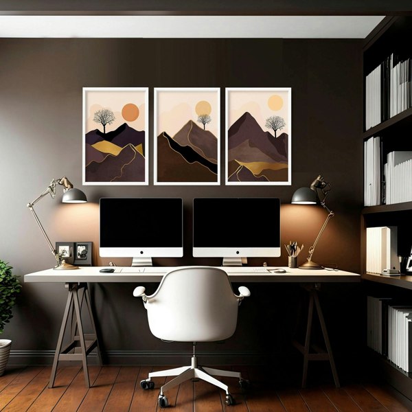 Scandi decor for office | set of 3 wall art prints