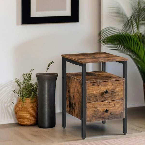 Rafaelo Mobilia Bedside Table with 2 Drawers