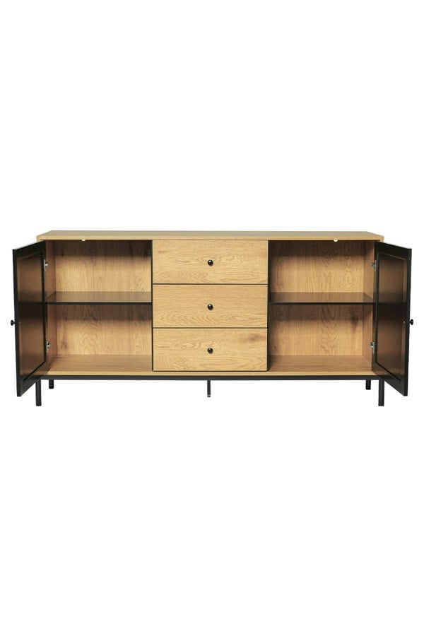 Living and Home Storage Cabinet with 2 Cupboard Doors and 3 Drawers