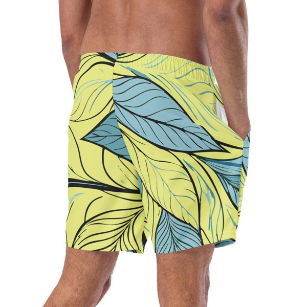 ANCHOR & CREW Exotic Leaves Pattern Recycled Fabric Swim Shorts