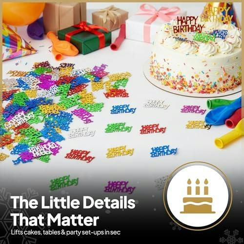 16th Birthday Gold Metallic Confetti Table Decoration, 1 Pack x 14 g for Birthday Parties image 5