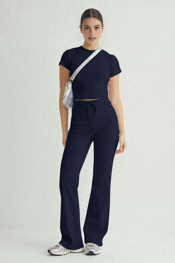 WOVCOR 2-Piece Fitted Stretch Woven Top & Pants Set