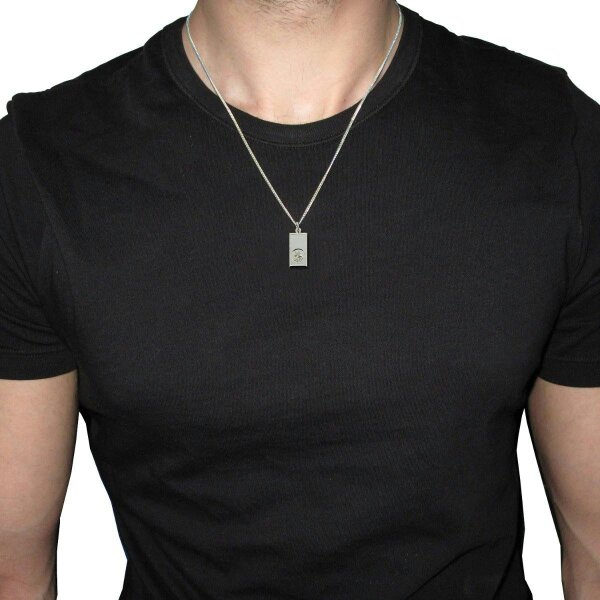 Christopher James of London 9ct White Gold Small St Christopher Ingot With Optional Engraving and Chain