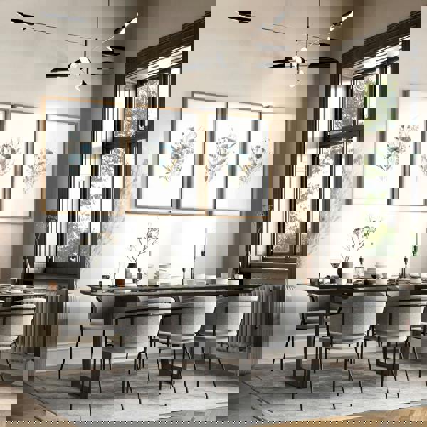 Blue Color Wall Art | Set of 3 Botanical Wall art Prints