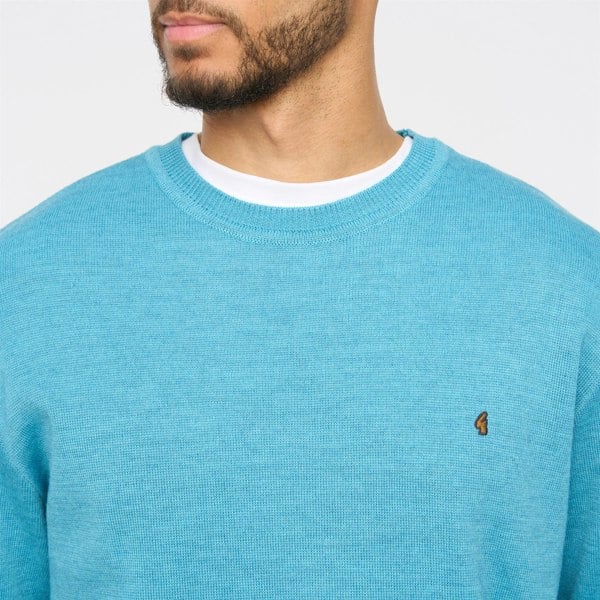 Gabicci G54K04 Mens Plain Crew Kneck Knit Gabicci Classic - AQUA