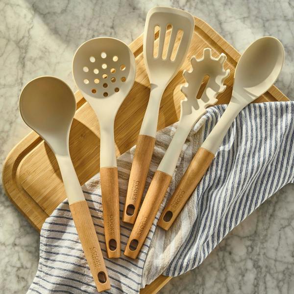 Cooks Professional 5 Piece Silicone Utensil Set | White
