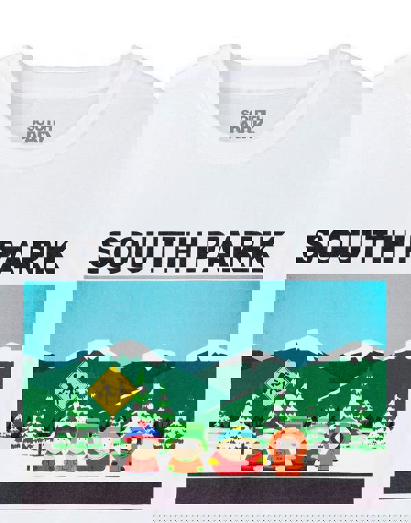 South Park Mens White Classic Scene Short Sleeved T-Shirt