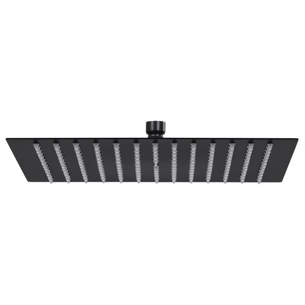 Berkfield Rain Shower Head Stainless Steel 40x40 cm Square Black