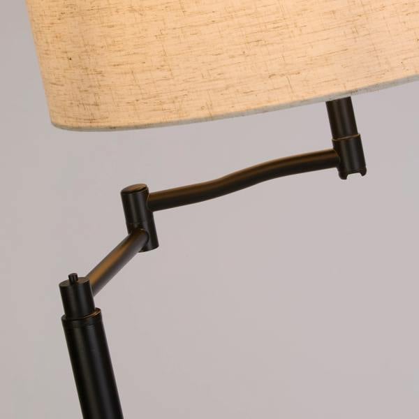Lighting Collection Matt Black Swing Arm Floor Lamp