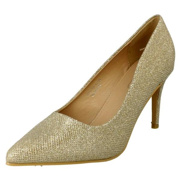 Spot On Ladies Spot On Wide Fit Court High Heels F90110