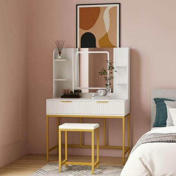 Kosy Koala Dressing Table with LED Mirror Makeup Desk Vanity Table Stool Set