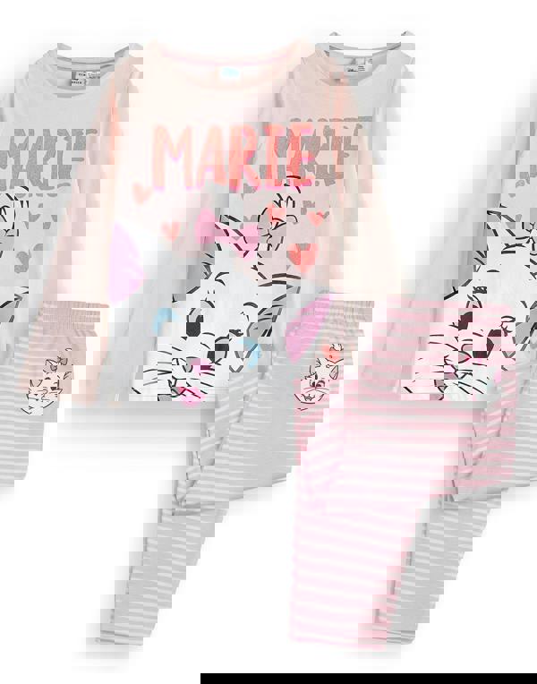 Disney Girls Pink Marie Long Sleeve Long Leg Pyjama Set