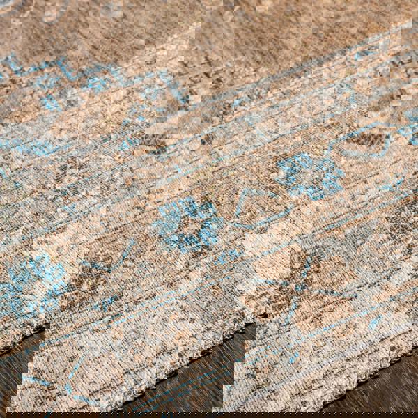 Livabliss Colin-Washable Brown Grey Blue Traditionnal Vintage Boho Rug