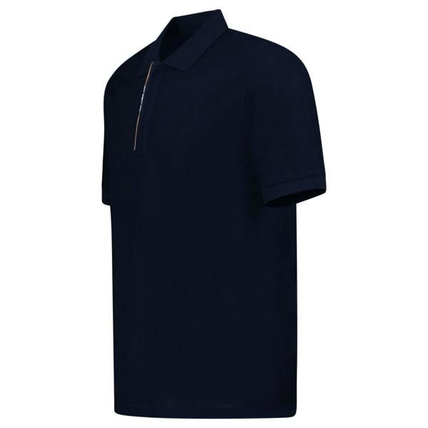 Burberry ‘Hartford’ Zip Check Polo Navy - chancefashionco