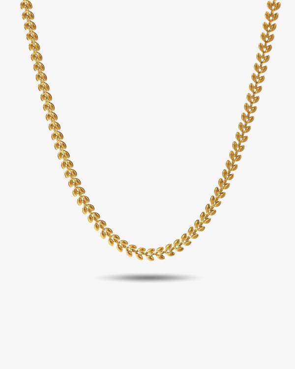 Elk & Bloom 14K Gold Leaf Chain Choker Necklace
