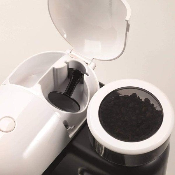 Ariete Moderna Espresso Coffee Machine with Integrated Grinder 1080W Black White