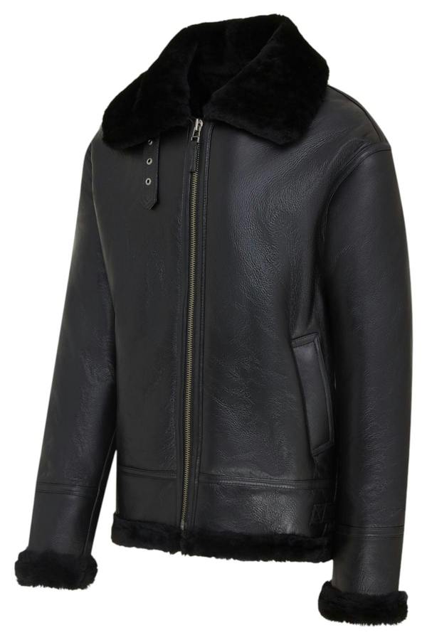 Infinity Leather Mens B3 Aviator Real Sheepskin Leather Flying Jacket-Oxford