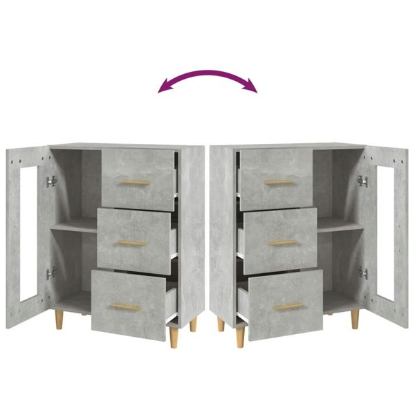 Berkfield Sideboard Concrete Grey 69,5x34x90 cm Engineered Wood