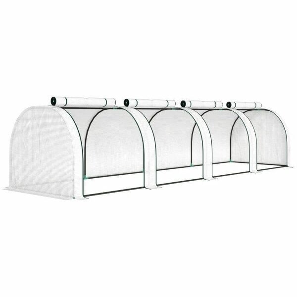 395 x 100 cm Low Tunnel Greenhouse - White