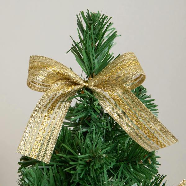 Samuel Alexander 40cm Golden Fir Mini Christmas Tree with Gold Baubles, Ribbons & Poinsettias