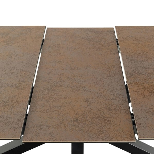 Furniture To Go Heaven Extendable Dining Table with Ceramic Rusty Brown Top 168cm