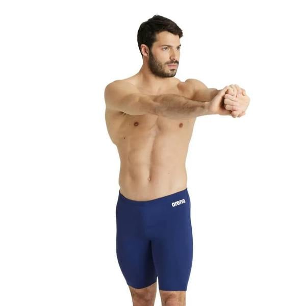 Navy Arena Team Solid Swim Jammer with white logo