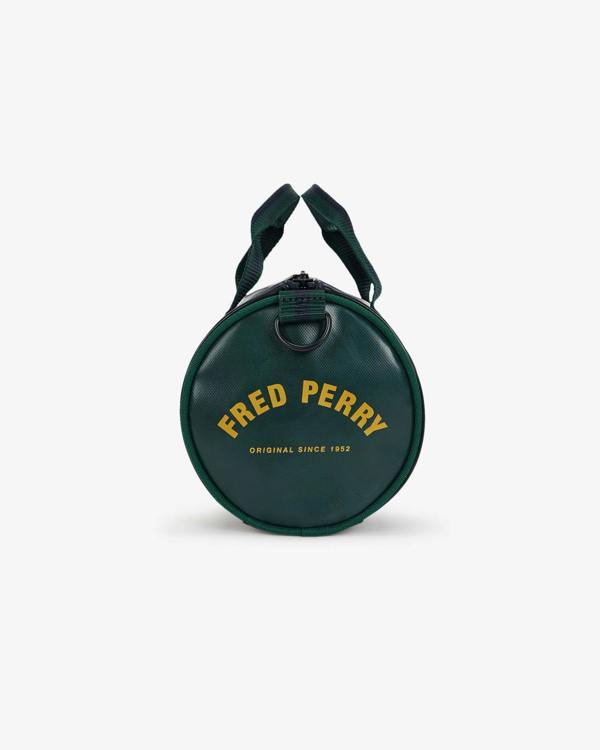 Fred Perry Classic Mini Barrel Bag - Navy/Grassroots 83A | CHO | Designer Mens Bags