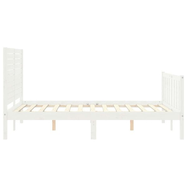 Berkfield Bed Frame with Headboard White 120x200 cm Solid Wood