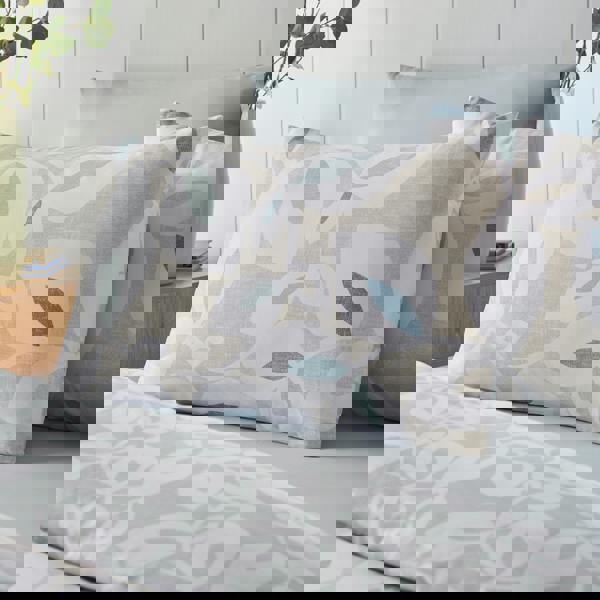 Catherine Lansfield Inga Leaf Reversible Duvet Cover Set Natural