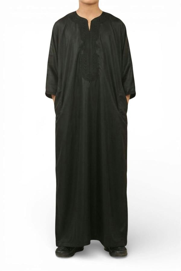 Infinity Leather Kids Boys Moroccan Thobe Robe Djellaba Gandoura Eid Jubba- K-GG008