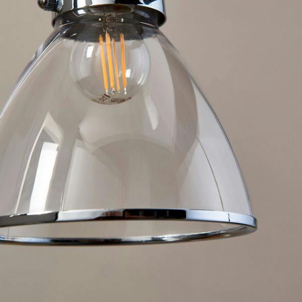 Brunswick Polished Nickel & Glass Desk Table Lamp