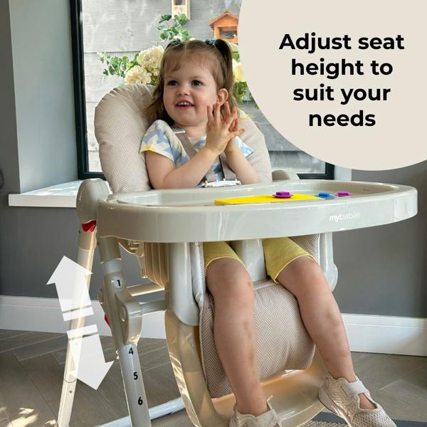 My Babiie MBHC8 Premium Highchair - Billie Faiers Oatmeal Herringbone