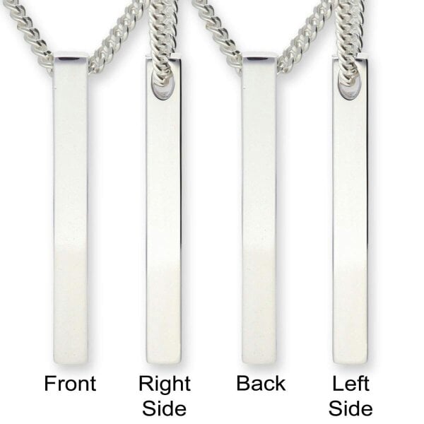 Christopher James of London Personalised Sterling Silver 3D Bar & St Christopher Necklace