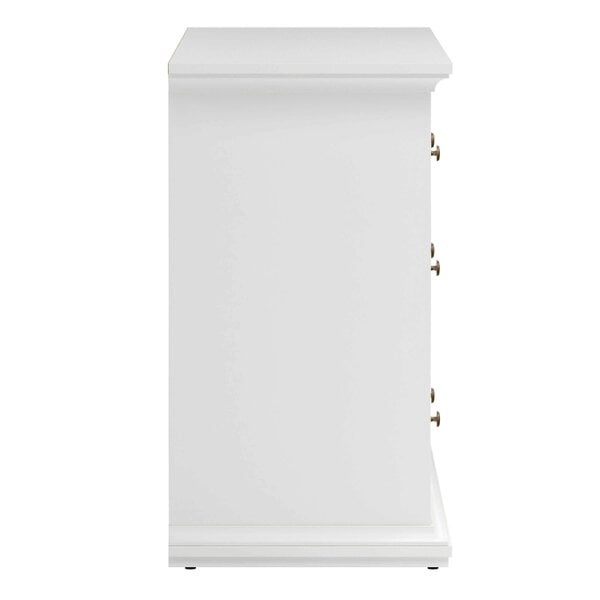 Wyld Haus Osaka Farmhouse Wide White Wooden Chest 8 Drawers