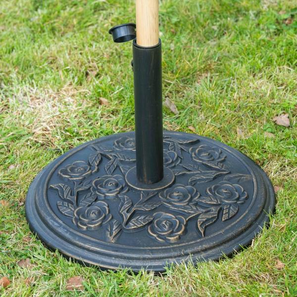The Garden Marketplace Resin Parasol Base 9kg in Antique Bronze Colour