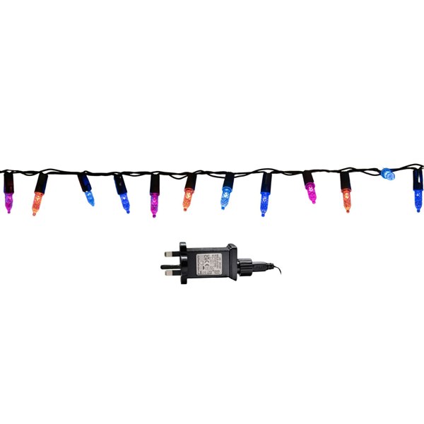 Samuel Alexander 7.5m 300 LED Multi-Action Christmas Fairy Cap String Lights with Timer in Rainbow
