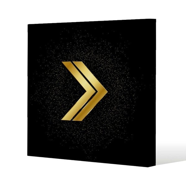 Benjamin Tate Design Arrow gold Slim Style Canvas Print  75x75cm , 15mm Slim Real wood.