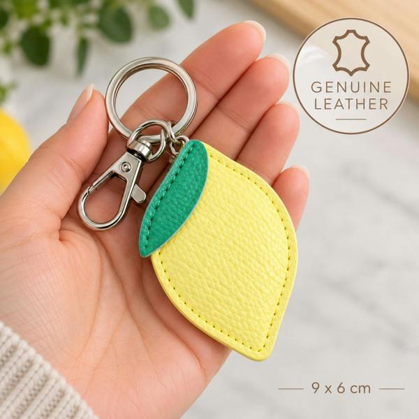 Love EMVY Genuine Leather Lemon Keyring & Bag Charm