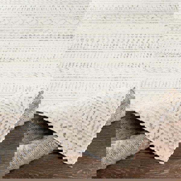 Livabliss Pisa-Geometric Grey Charcoal Off-White Rug